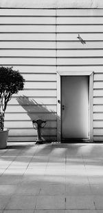 Man walking on footpath by street