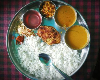 Directly above shot of food in bowl