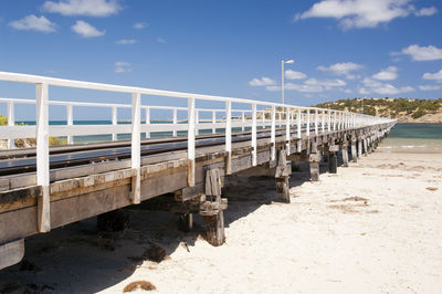 Bridge over sea against sky