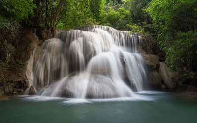 Scenic view of waterfall in forest