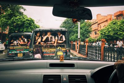 Cars on car window