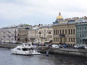 View of buildings against cloudy sky