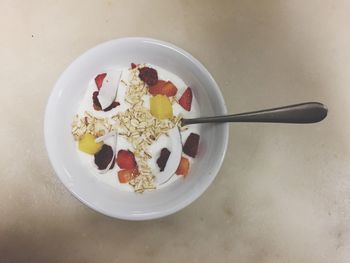 Close-up of breakfast served in bowl