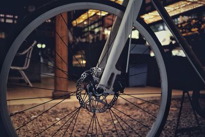 Close-up of bicycle wheel