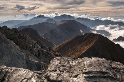 Scenic view of mountains against sky