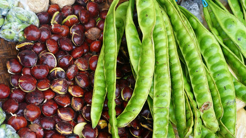 Full frame shot of vegetables at market stall