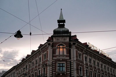 Low angle view of building against clear sky