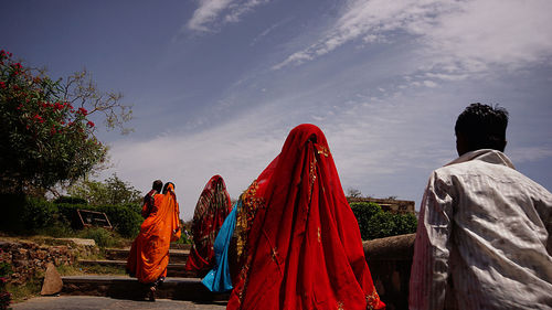 Silhouette of woman standing on landscape