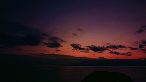Scenic view of sea at sunset