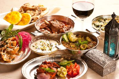 Close-up of food served in plate