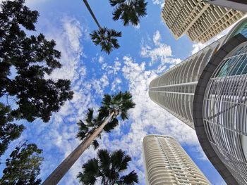 Low angle view of modern building against sky