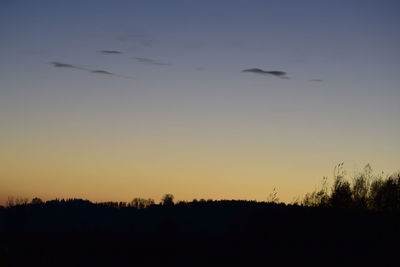 Scenic view of silhouette landscape against sky during sunset