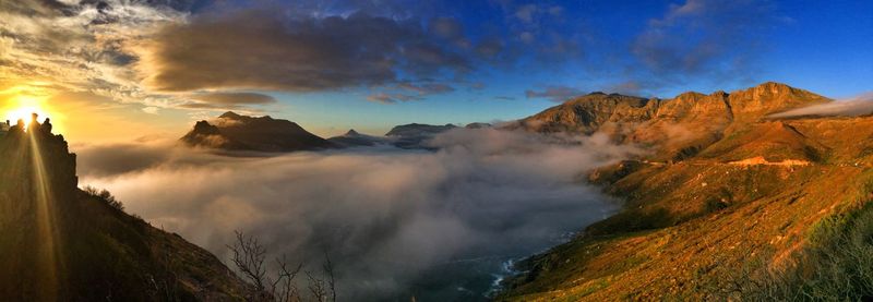 Panoramic view of mountains against sky