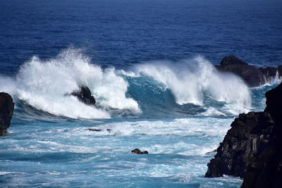 Scenic view of sea waves