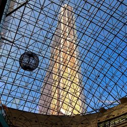 Low angle view of modern building against sky