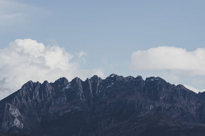 Scenic view of rocky mountains against sky