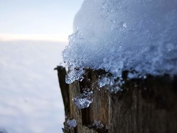 Close-up of frozen sea