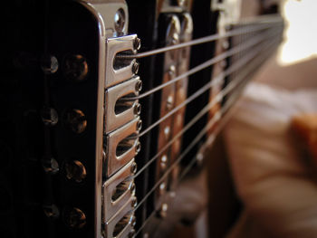 Close-up of playing guitar