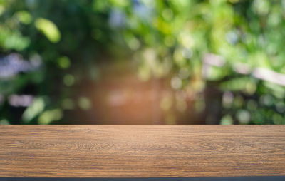 Close-up of wooden table