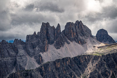 Panoramic view of rocky mountains against sky