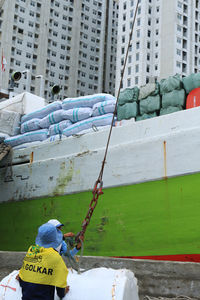 Man working in water