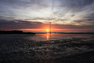 Scenic view of sunset over sea
