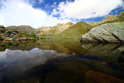 Scenic view of mountains against sky