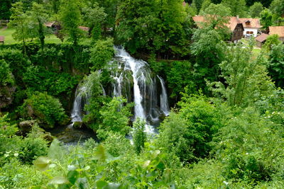 Scenic view of waterfall