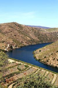 Scenic view of river against clear sky