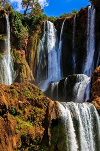 Scenic view of waterfall