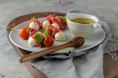 Close-up of food on table
