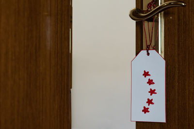 Close-up of red door