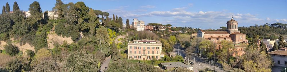 Panoramic view of old buildings in city