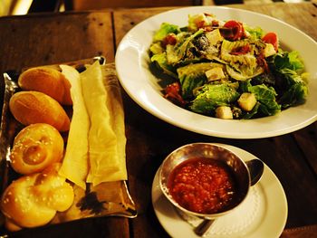 Close-up of served food