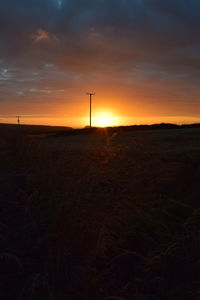 Scenic view of sunset over landscape