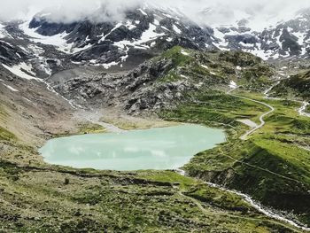 Scenic view of snowcapped mountains