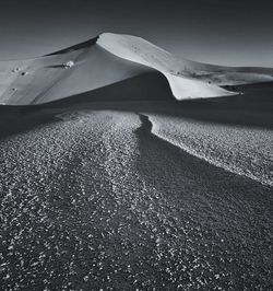 High angle view of sand dune in desert