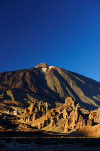 Scenic view of mountains against clear sky