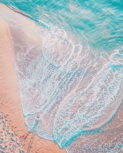 High angle view of shore at beach