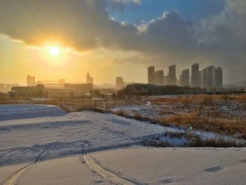 City at sunset