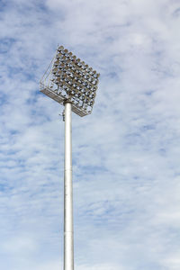 Low angle view of street light against sky