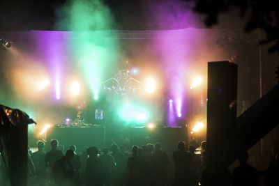 Illuminated lights at night