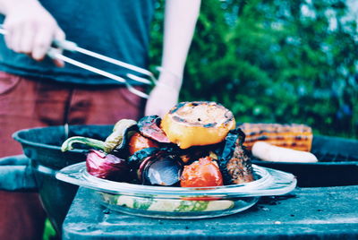 Close-up of hand holding food