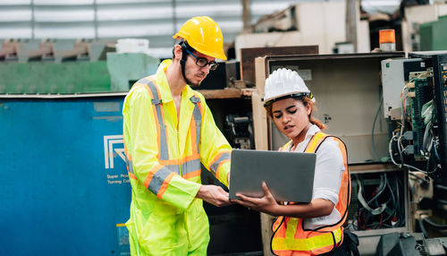 Man working with mobile phone