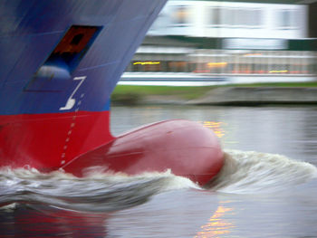 Close-up of reflection in water