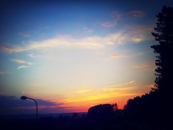 Silhouette trees against sky during sunset
