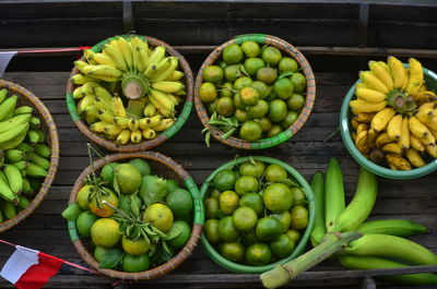 High angle view of vegetables for sale at market stall