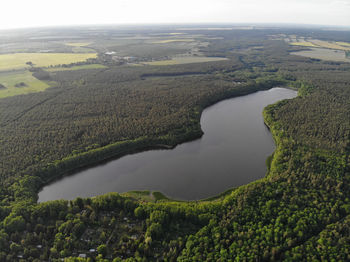 Aerial view of lake fängersee near strausberg 