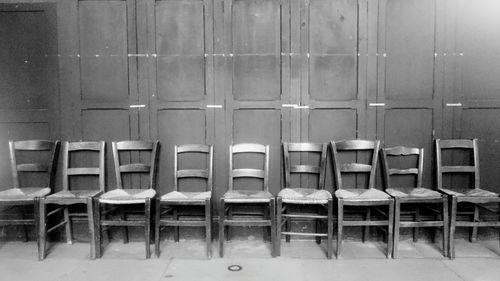 Empty chairs in room