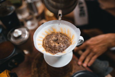 Close-up of coffee on table